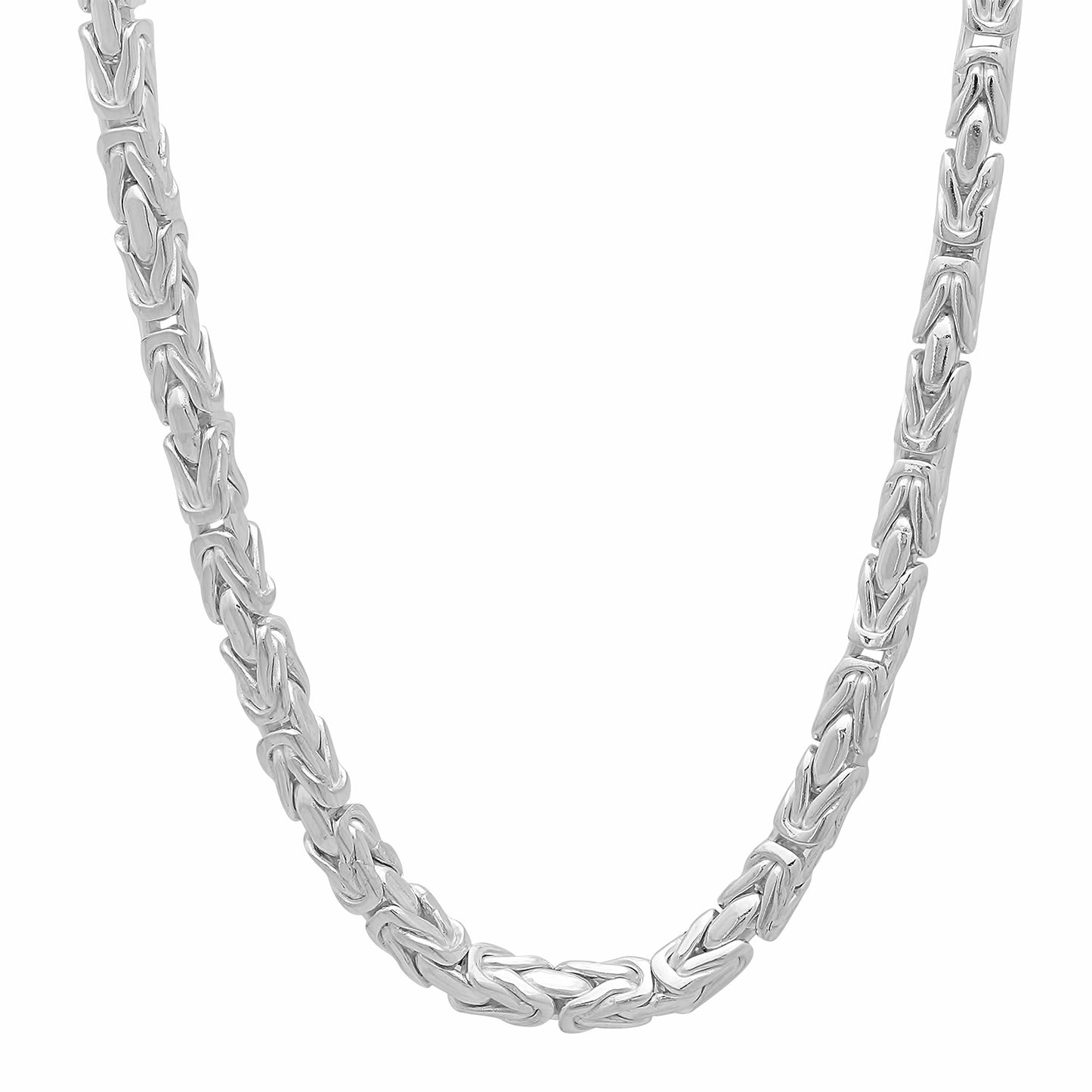 3mm-5mm Solid .925 Sterling Silver Italian Square Byzantine Chain Necklace or Bracelet