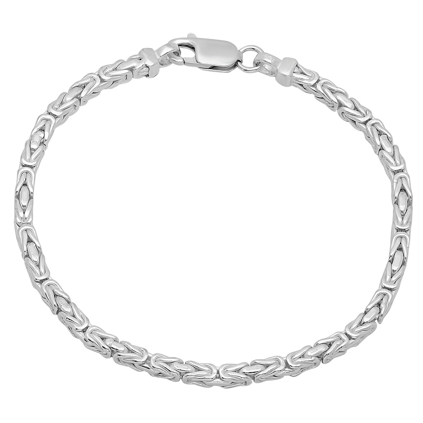 3mm-5mm Solid .925 Sterling Silver Italian Square Byzantine Chain Necklace or Bracelet