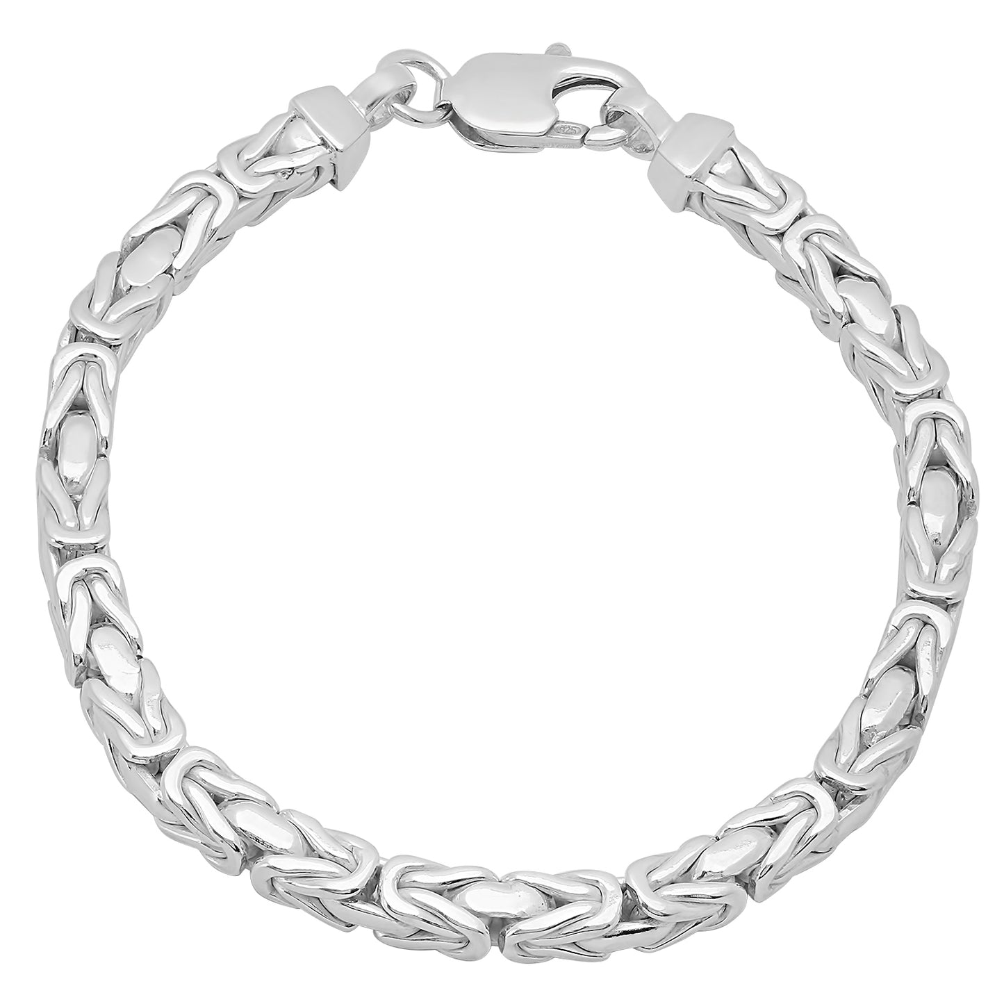 5mm Solid .925 Sterling Silver Puffed Puffed Byzantine Chain Necklace