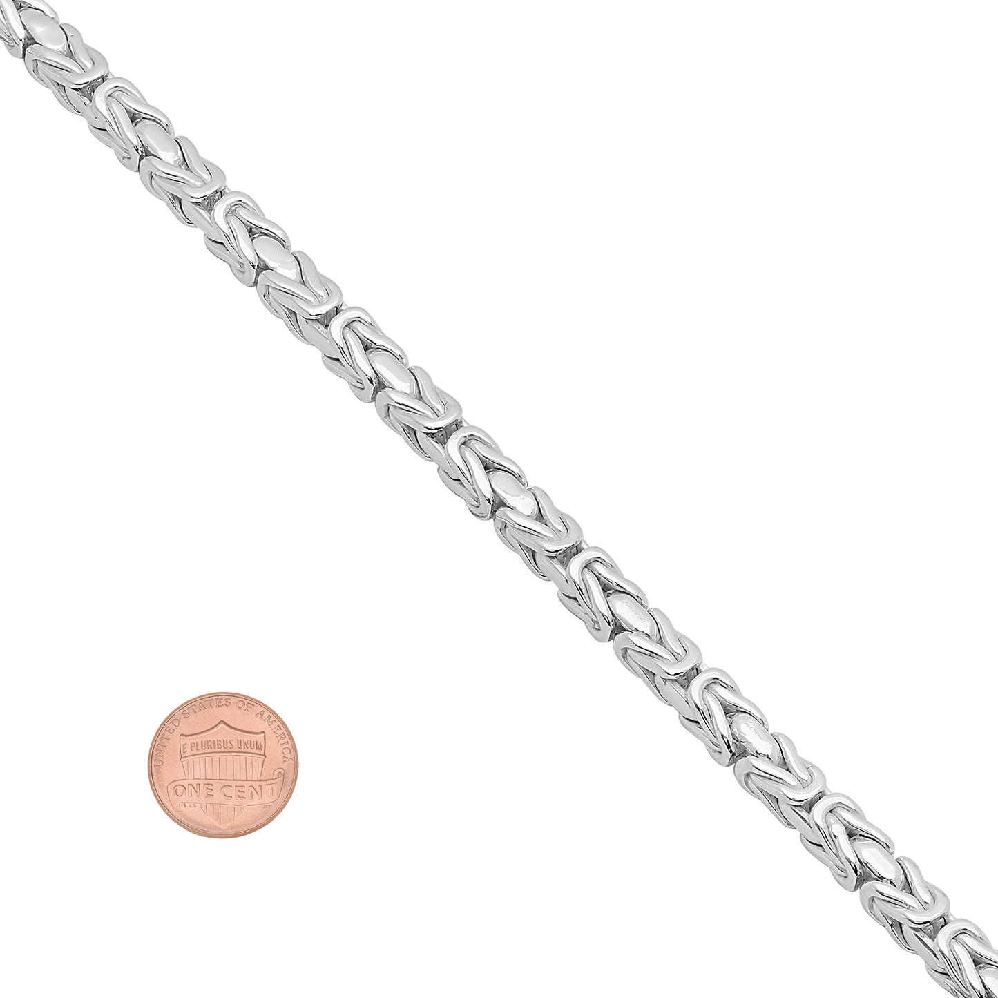 5mm Solid .925 Sterling Silver Puffed Puffed Byzantine Chain Necklace