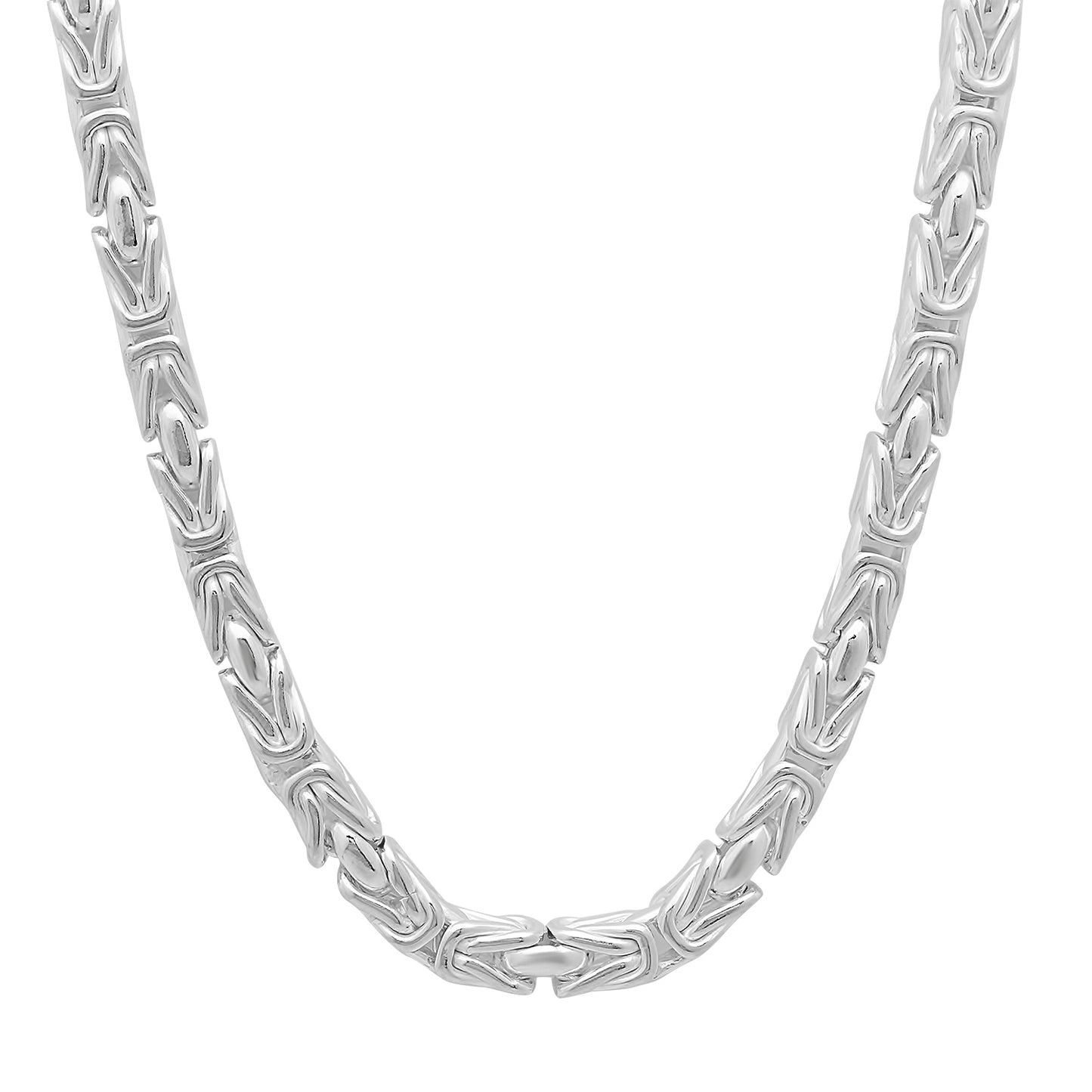 4.1mm Solid .925 Sterling Silver Italian Crafted Byzantine Chain Necklace + Gift Box