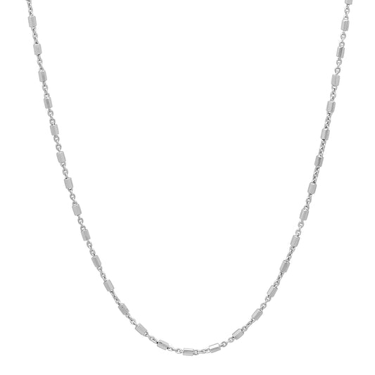 1.3mm Solid .925 Sterling Silver Flat Link Chain Necklace