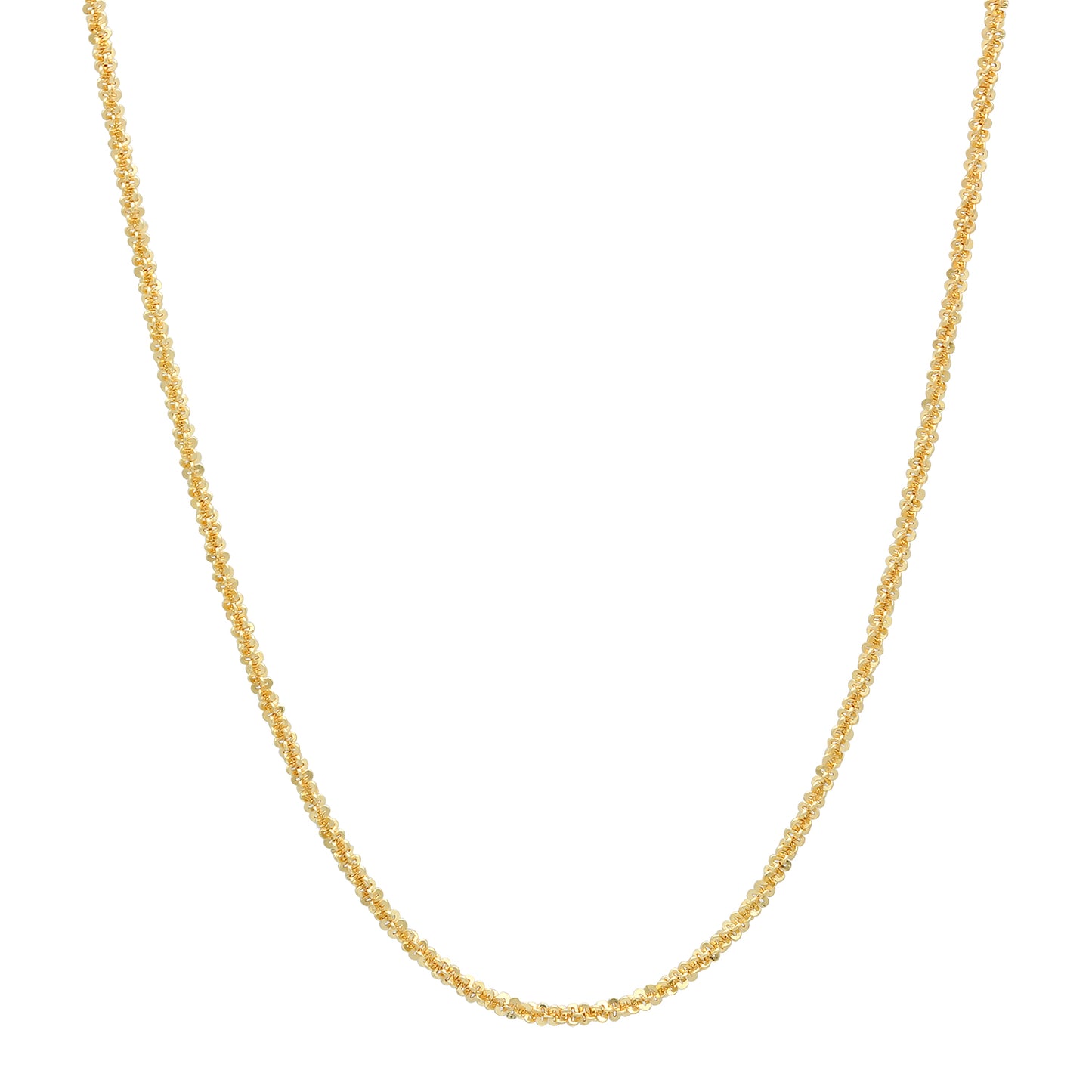 1.4mm Polished 14k Yellow Gold Plated Silver Cable Link Chain Necklace