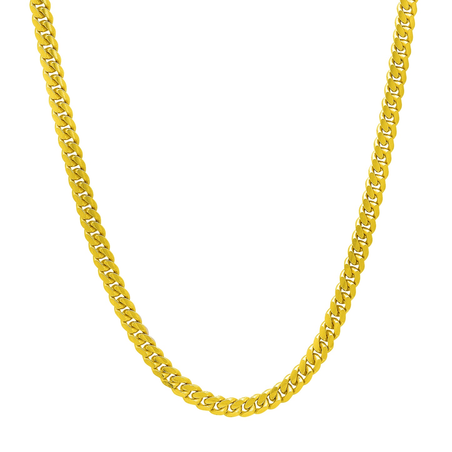 2.7mm Polished Gold Plated Silver Flat Cuban Link Curb Chain Necklace