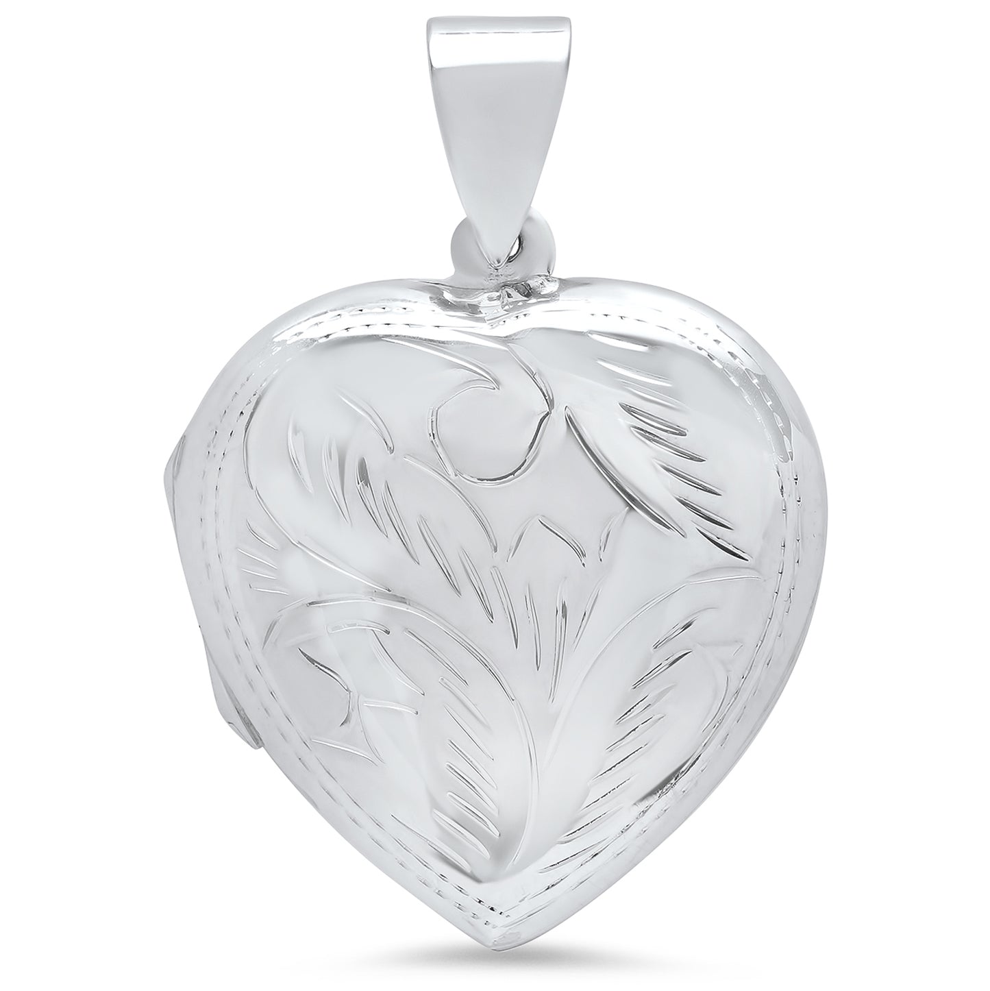 925 Sterling Silver Diamond Accent Heart Locket Pendant