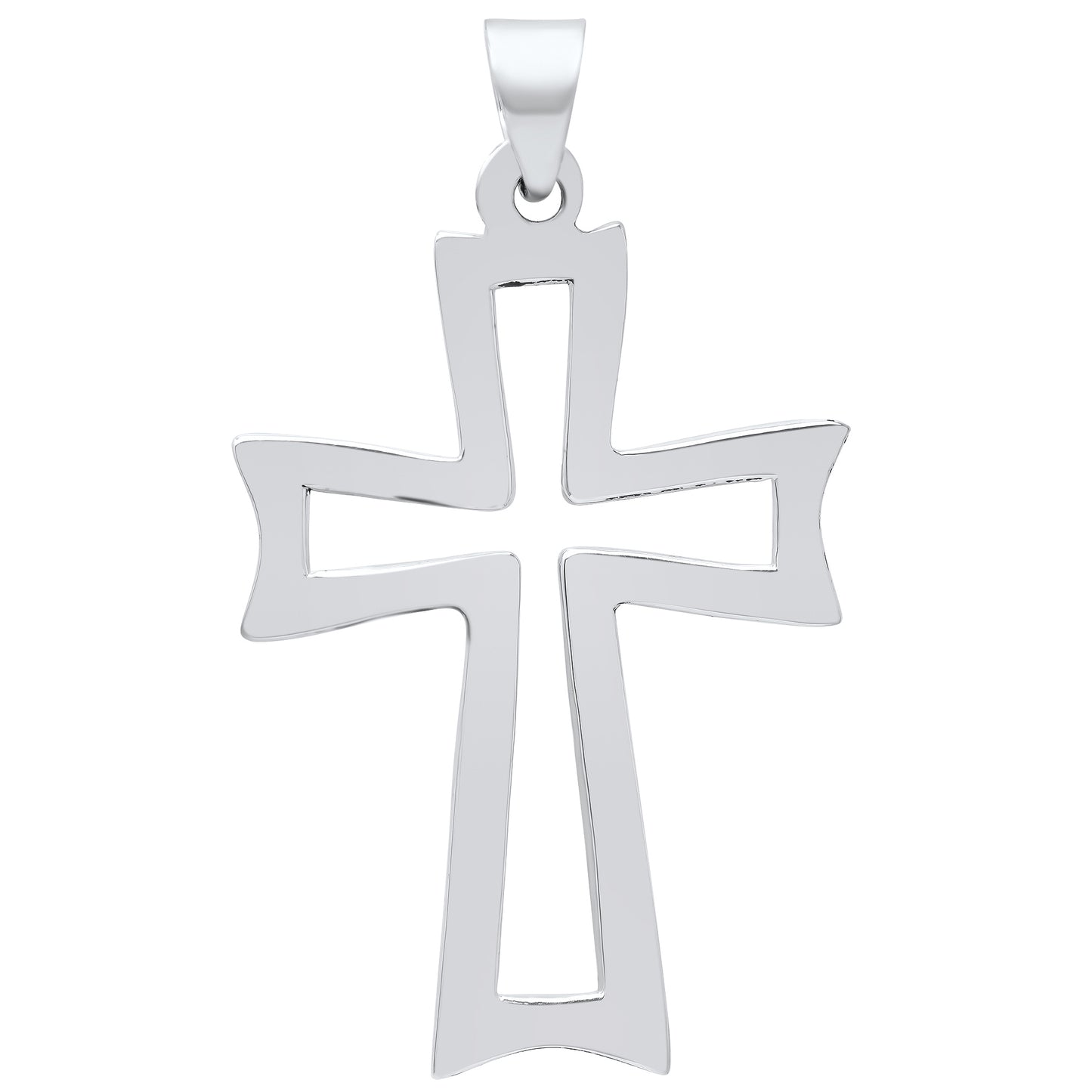 Women"s .925 Sterling Silver Nickel Free Cross Pendant, 34mm x 25mm (1 ⅓" x 1") + Jewelry Cloth