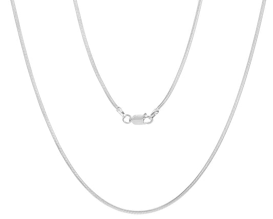 1.5mm Solid .925 Sterling Silver Round Snake Chain Necklace