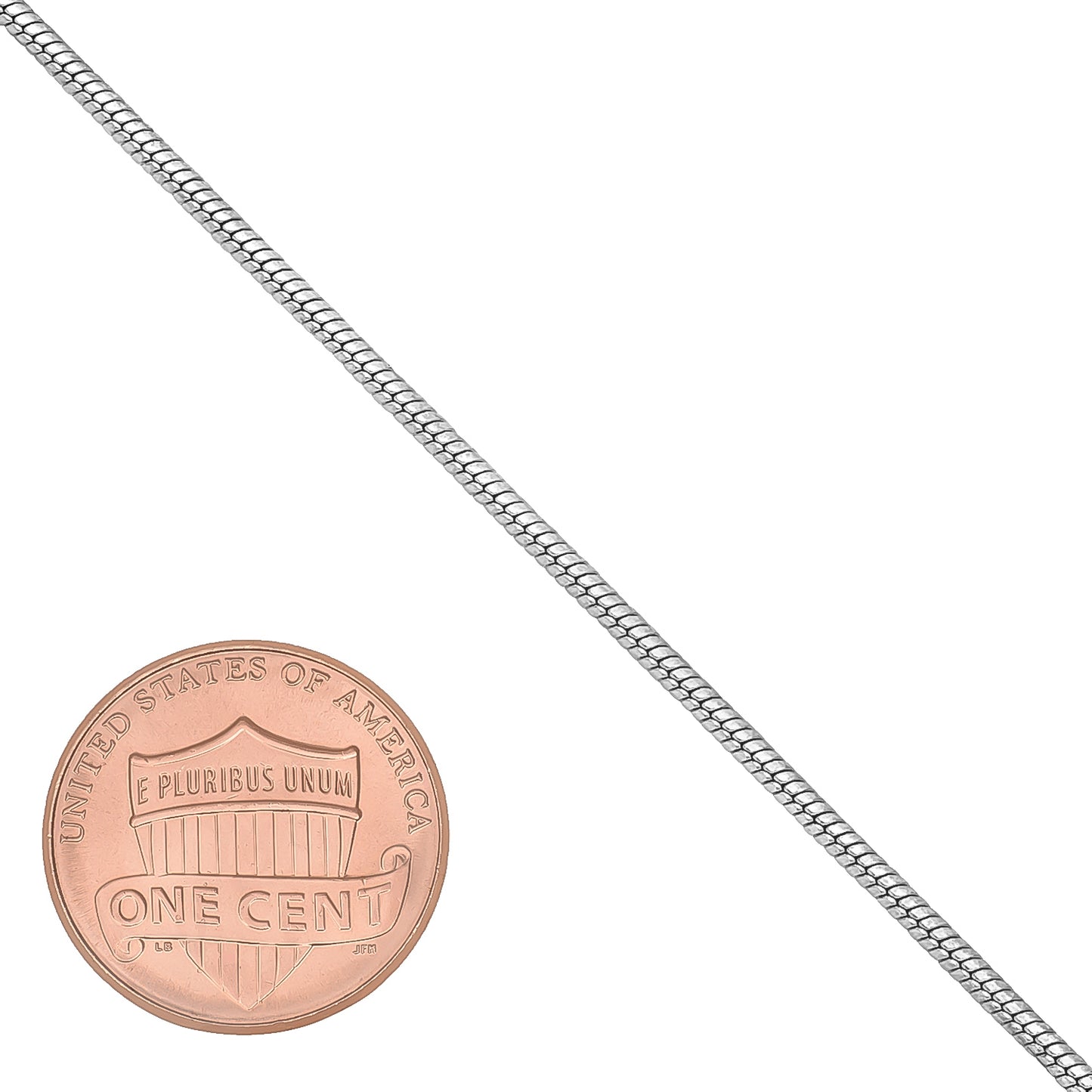 1.5mm Solid .925 Sterling Silver Round Snake Chain Necklace