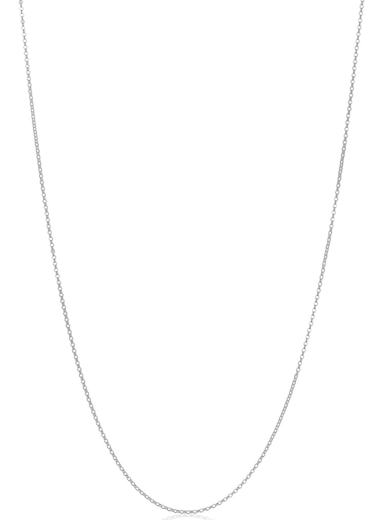 1mm Solid .925 Sterling Silver Round Rolo Chain Necklace + Gift Box