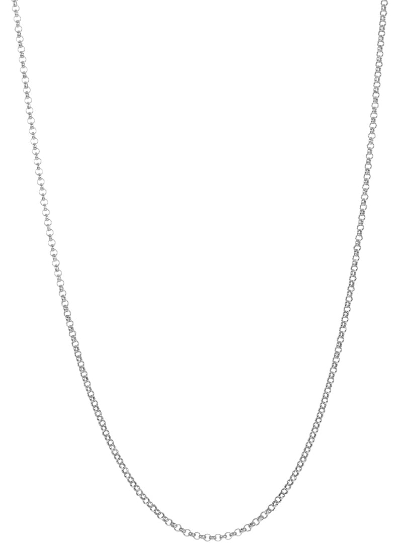 2.2mm Oxidized .925 Sterling Silver Silver Round Rolo Chain Necklace