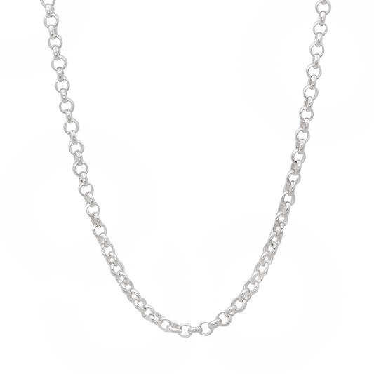 2.2mm Solid .925 Sterling Silver Round Rolo Chain Necklace + Bracelet Set