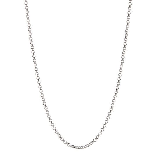 2.2mm Solid .925 Sterling Silver Round Rolo Chain Necklace + Gift Box