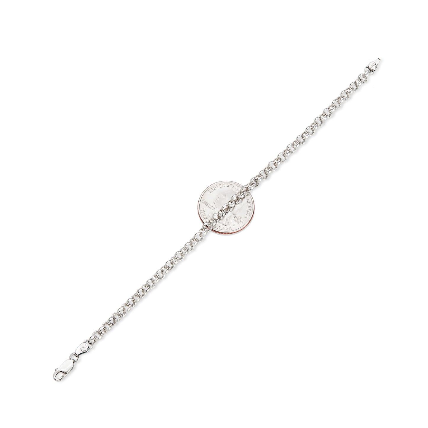 4mm Solid .925 Sterling Silver Round Rolo Chain Necklace + Gift Box