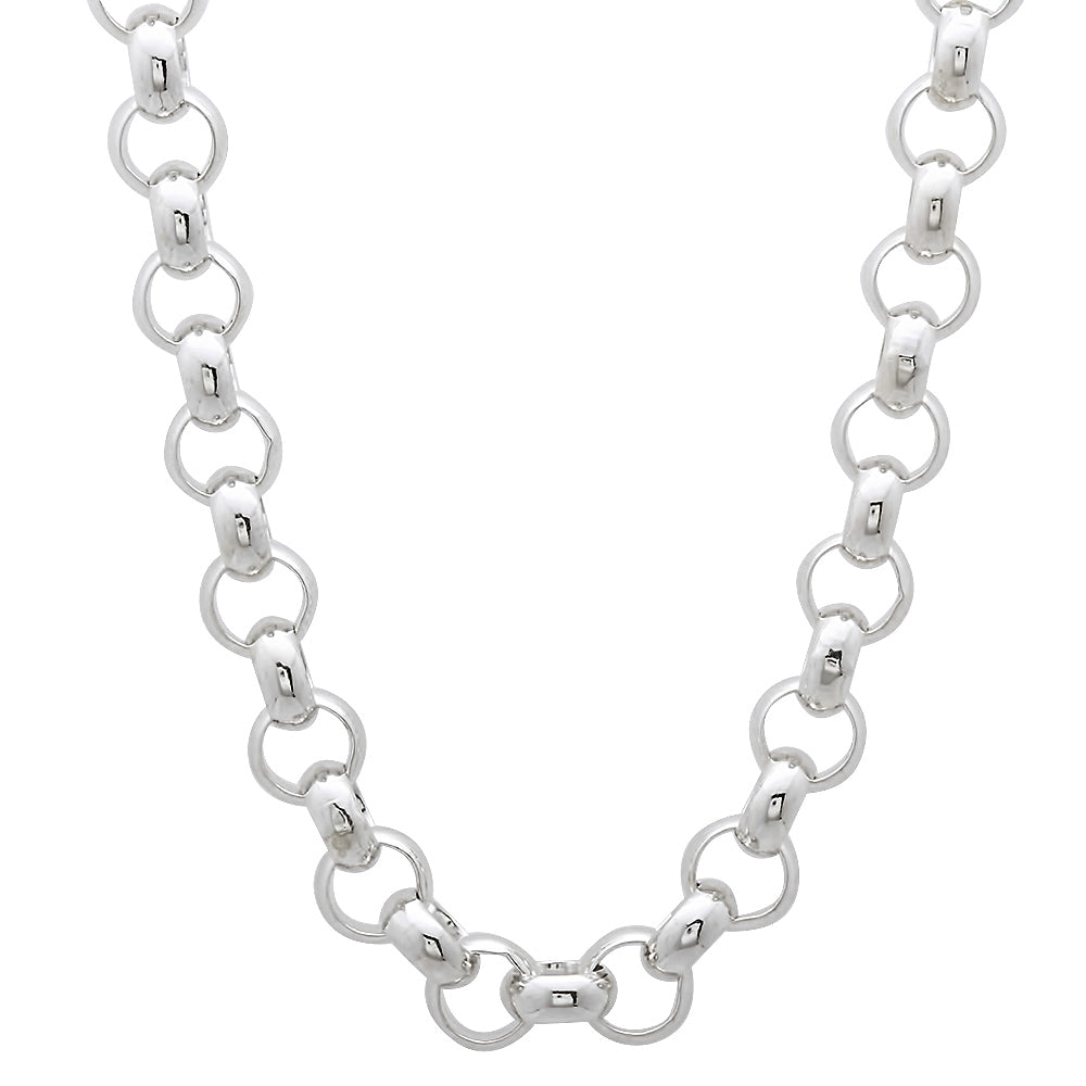 5.8mm Solid .925 Sterling Silver Round Rolo Chain Necklace