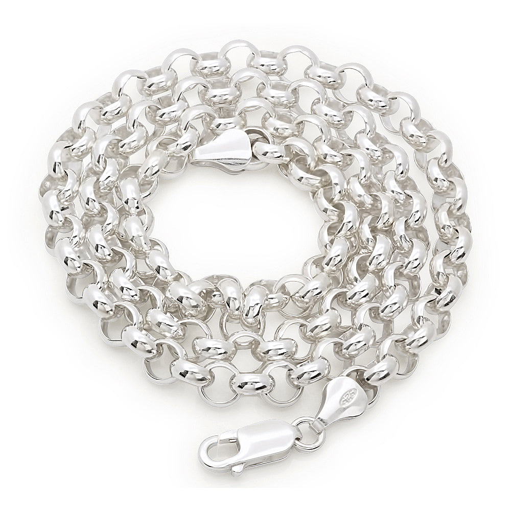 5.8mm Solid .925 Sterling Silver Round Rolo Chain Necklace