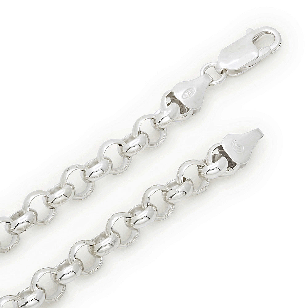 5.8mm Solid .925 Sterling Silver Round Rolo Chain Necklace