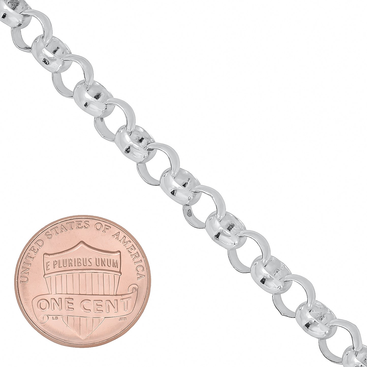 5.8mm Solid .925 Sterling Silver Round Rolo Chain Necklace