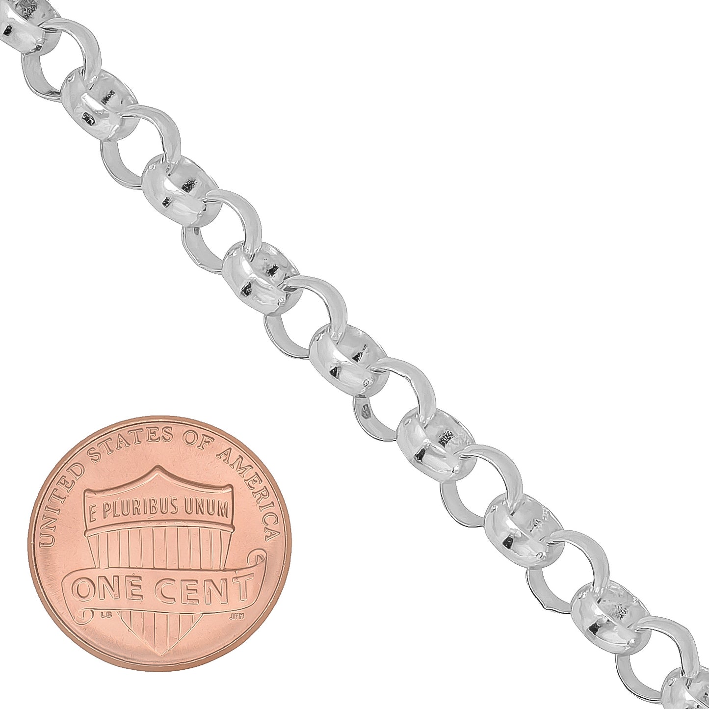 1mm-5mm Solid .925 Sterling Silver Round Rolo Chain Link Bracelet 7-9" Made in Italy