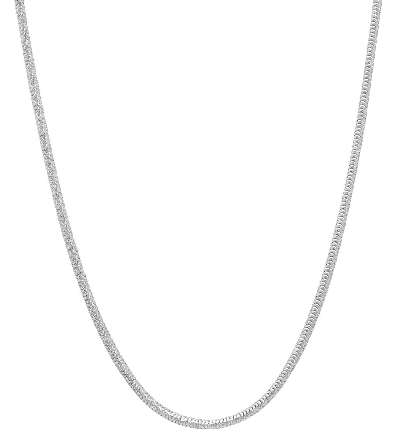 1.6mm Solid .925 Sterling Silver Round Snake Chain Necklace