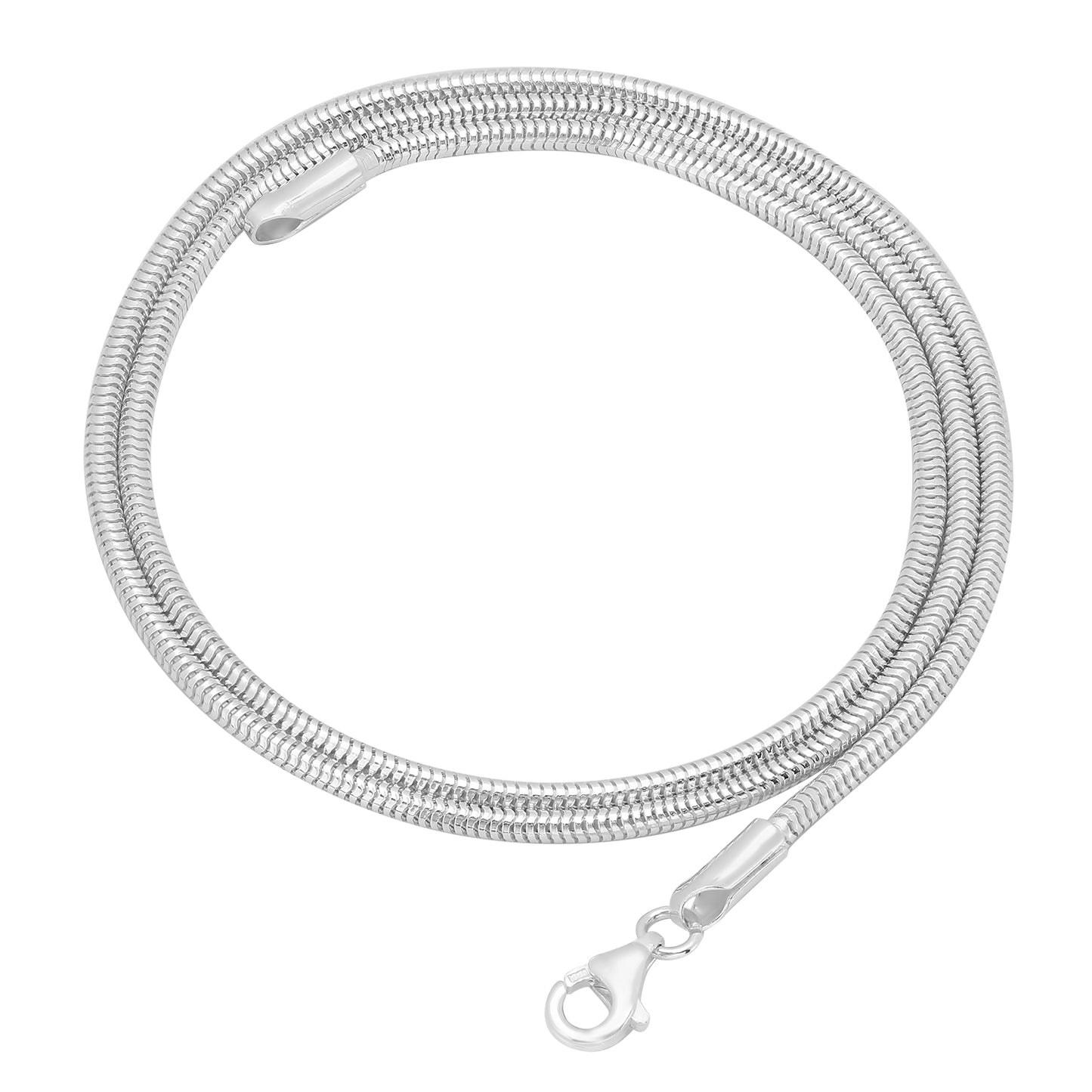 2mm Solid .925 Sterling Silver Round Snake Chain Necklace + Gift Box