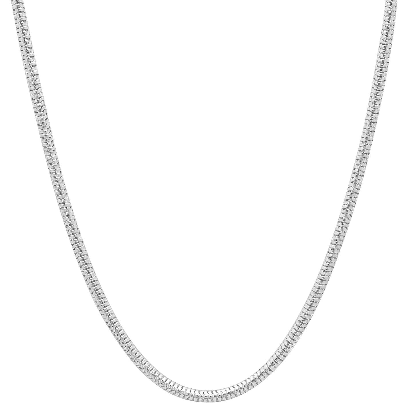 2mm High-Polished .925 Sterling Silver (Nickel Free) Round Snake Chain Necklace, 16'-30' (SKU: SS-SC20)