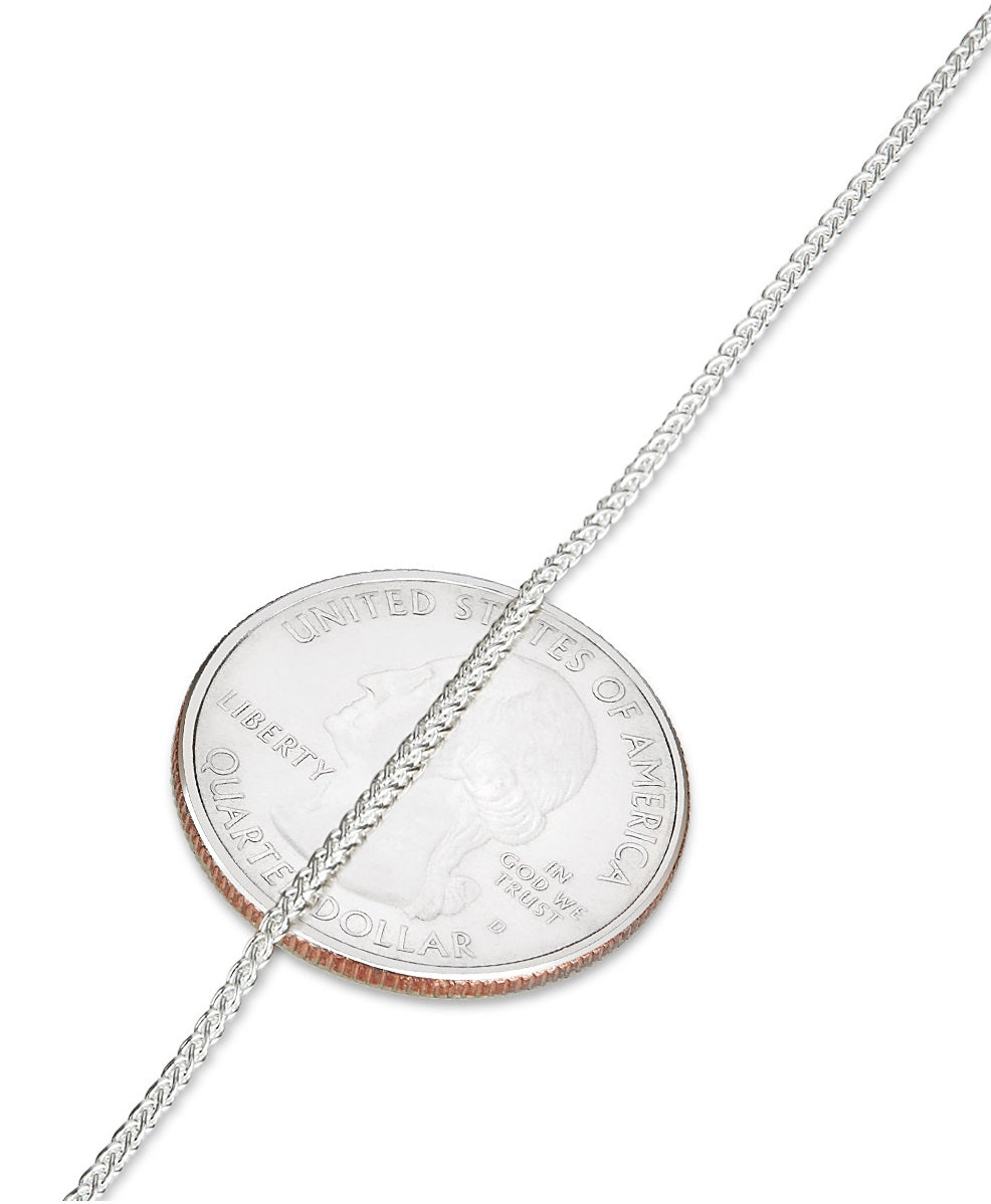 1.3mm Solid .925 Sterling Silver Braided Wheat Chain Necklace (SKU: SS-WHT030)
