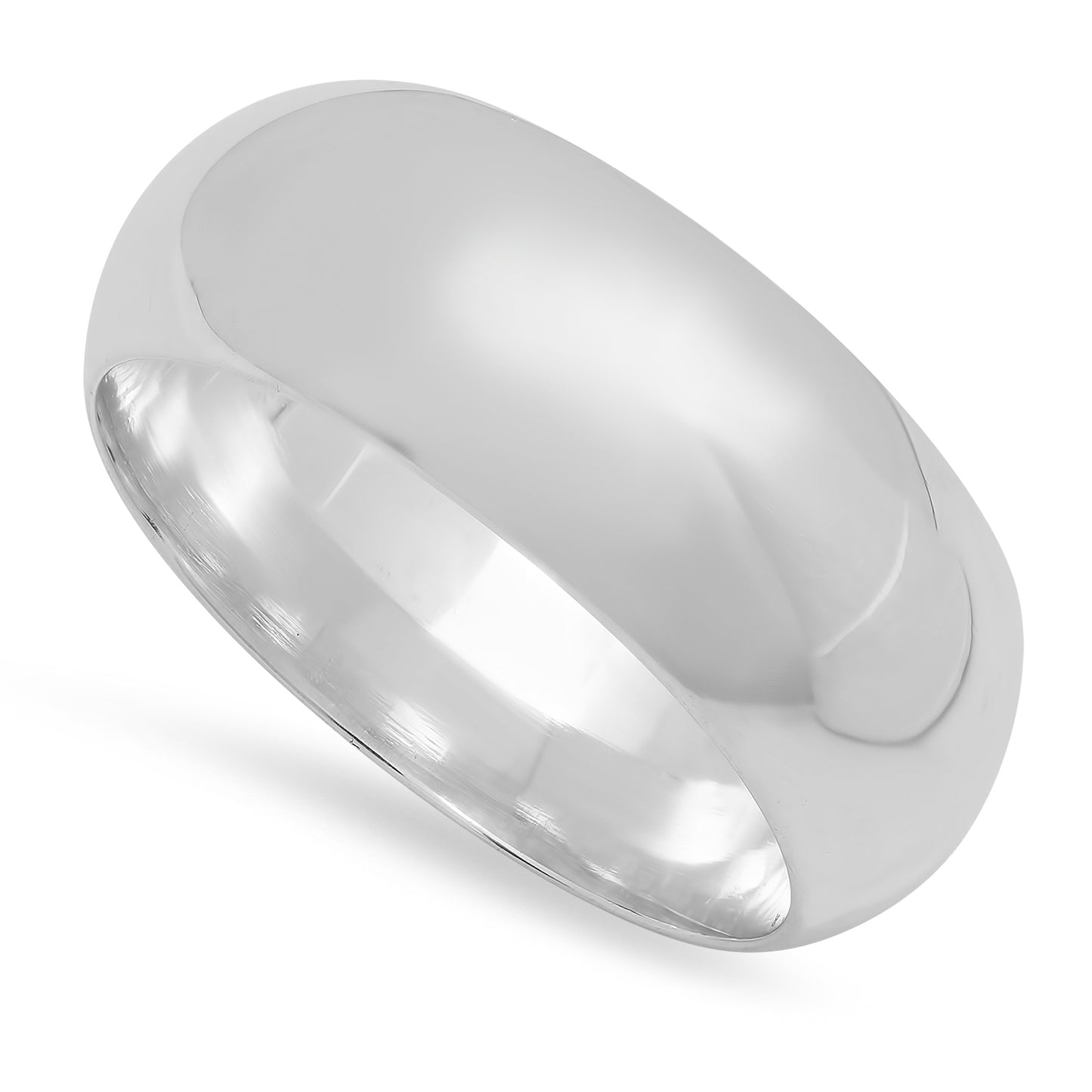 9mm 925 Sterling Silver Nickel-Free Domed Wedding Band - Made in Italy