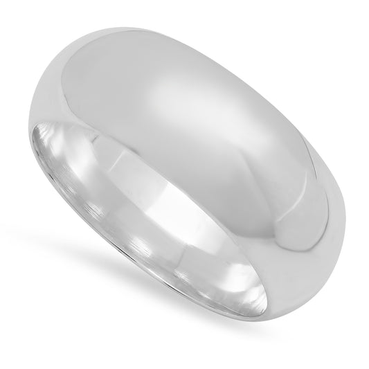 9mm 925 Sterling Silver Nickel-Free Domed Wedding Band - Made in Italy