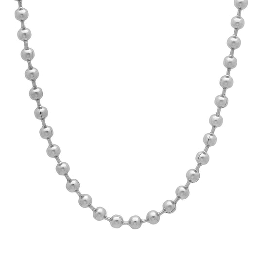 4mm High-Polished Stainless Steel Ball Military Necklace