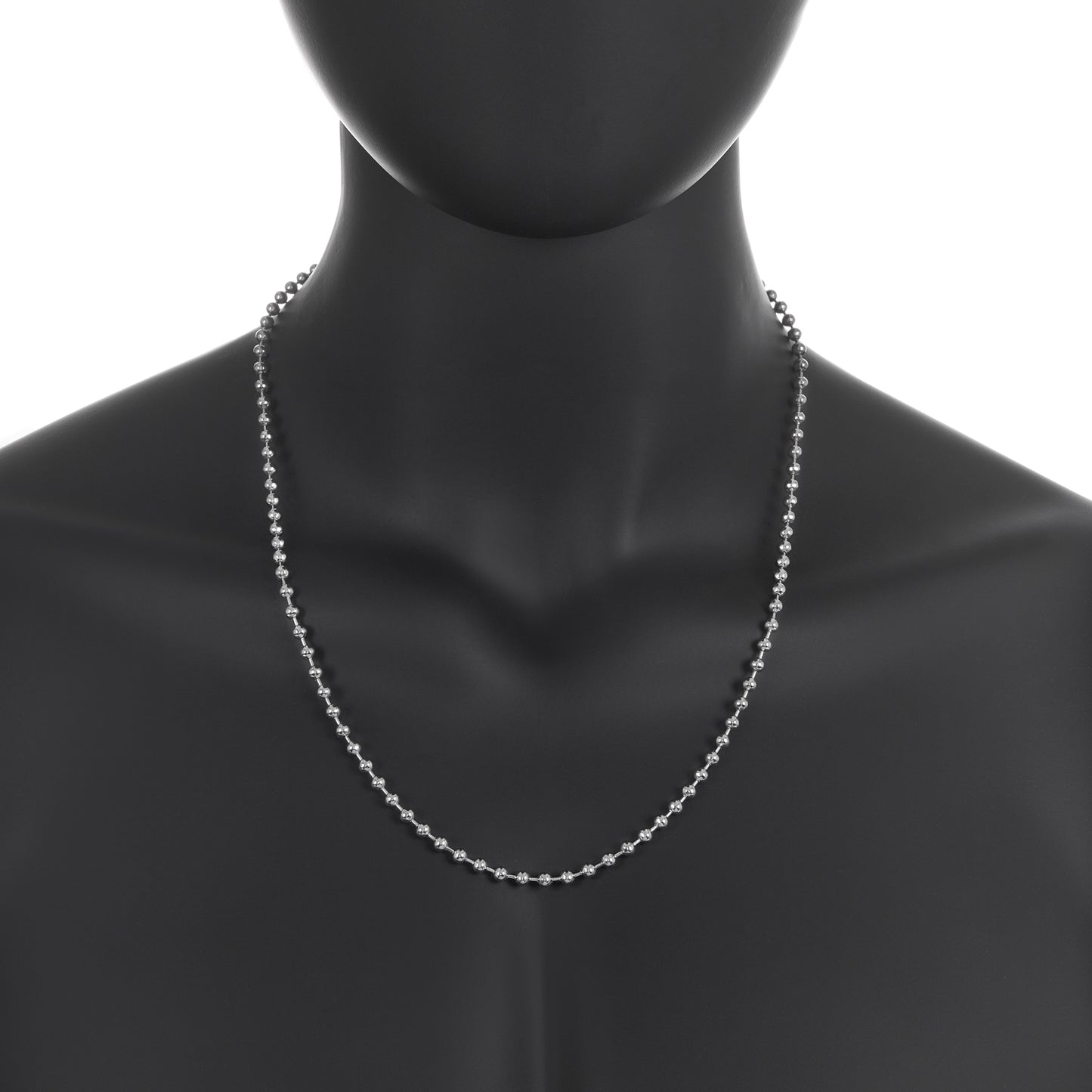 4mm High-Polished Stainless Steel Ball Military Necklace (SKU: ST-BAL400)