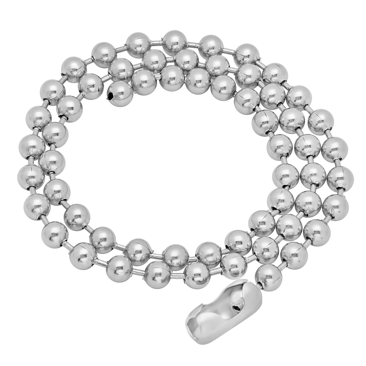 2mm-8mm High-Polished Stainless Steel Military Ball Chain Necklace 16-36" Made in USA