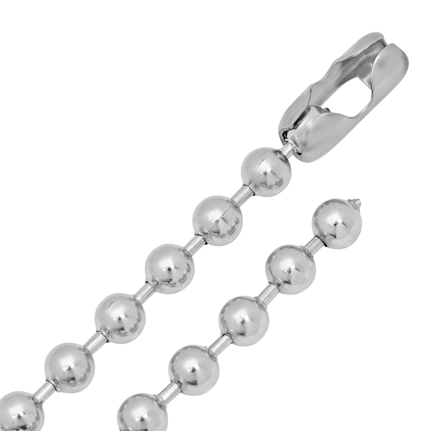 Men's 8mm High-Polished Stainless Steel Ball Military Necklace (SKU: ST-BAL800)
