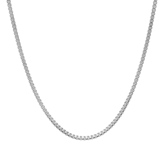 1.5mm High-Polished Stainless Steel Square Box Chain Necklace