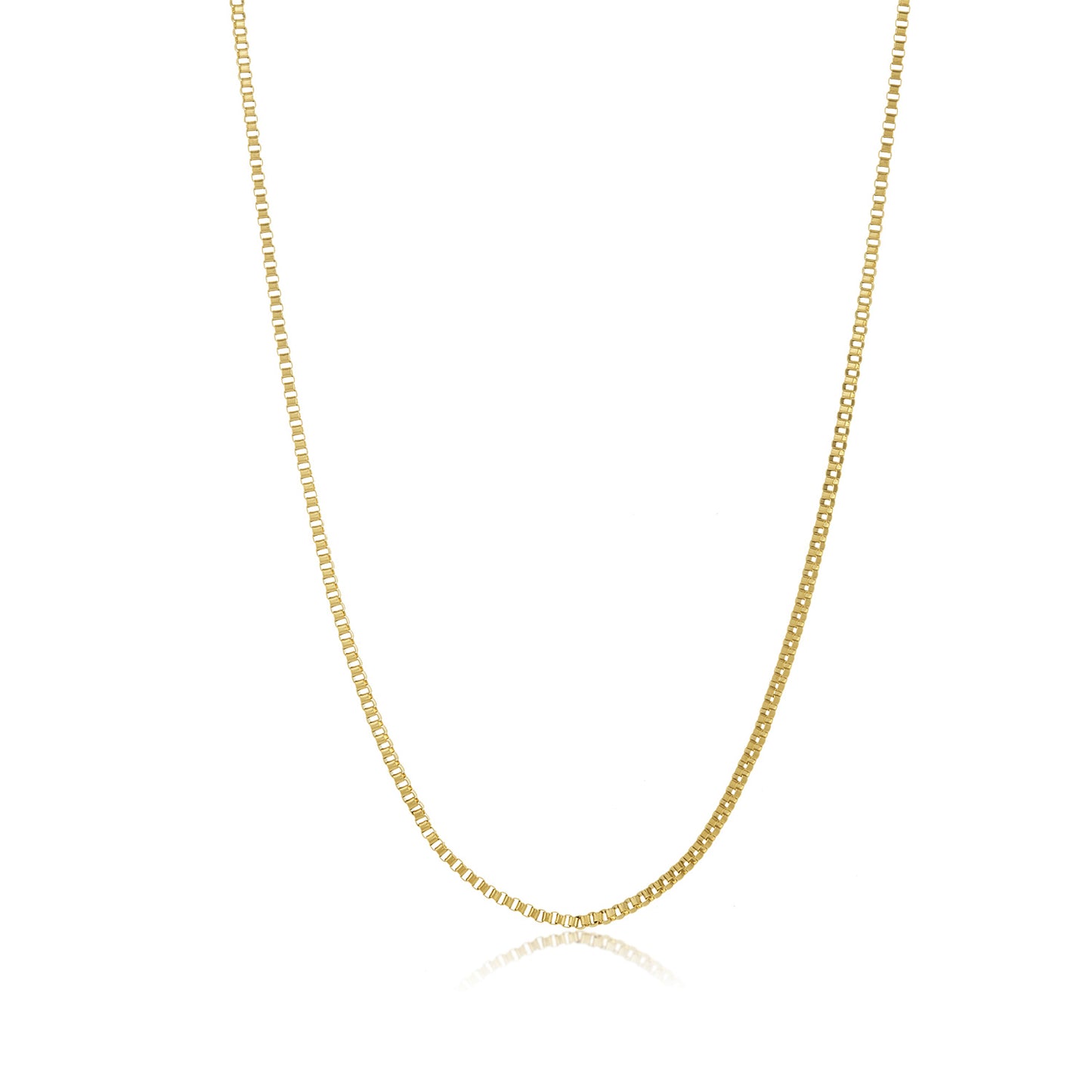 2.5mm 24k Yellow Gold Plated Stainless Steel Square Box Chain Necklace