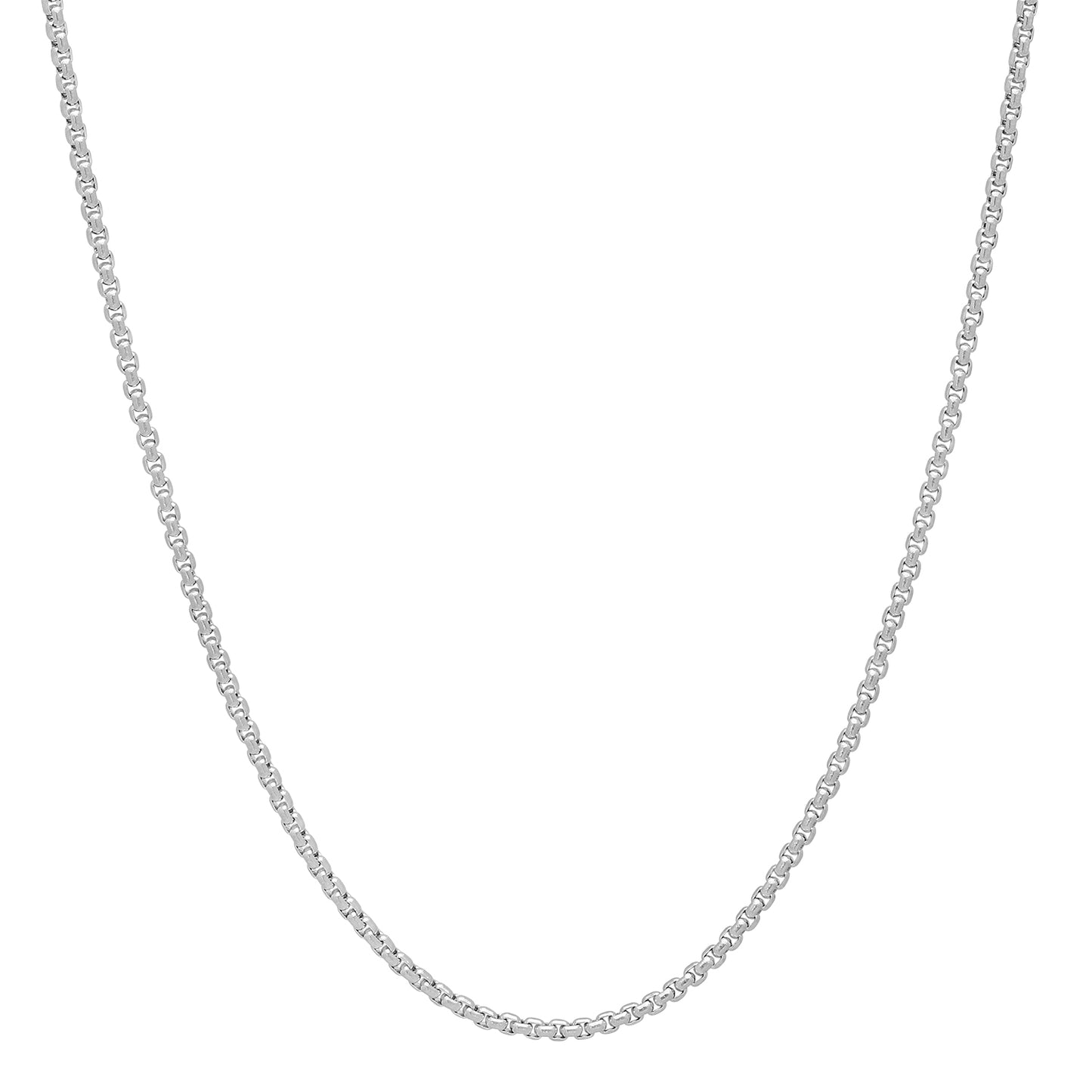 1.5mm High-Polished Stainless Steel Square Box Chain Necklace