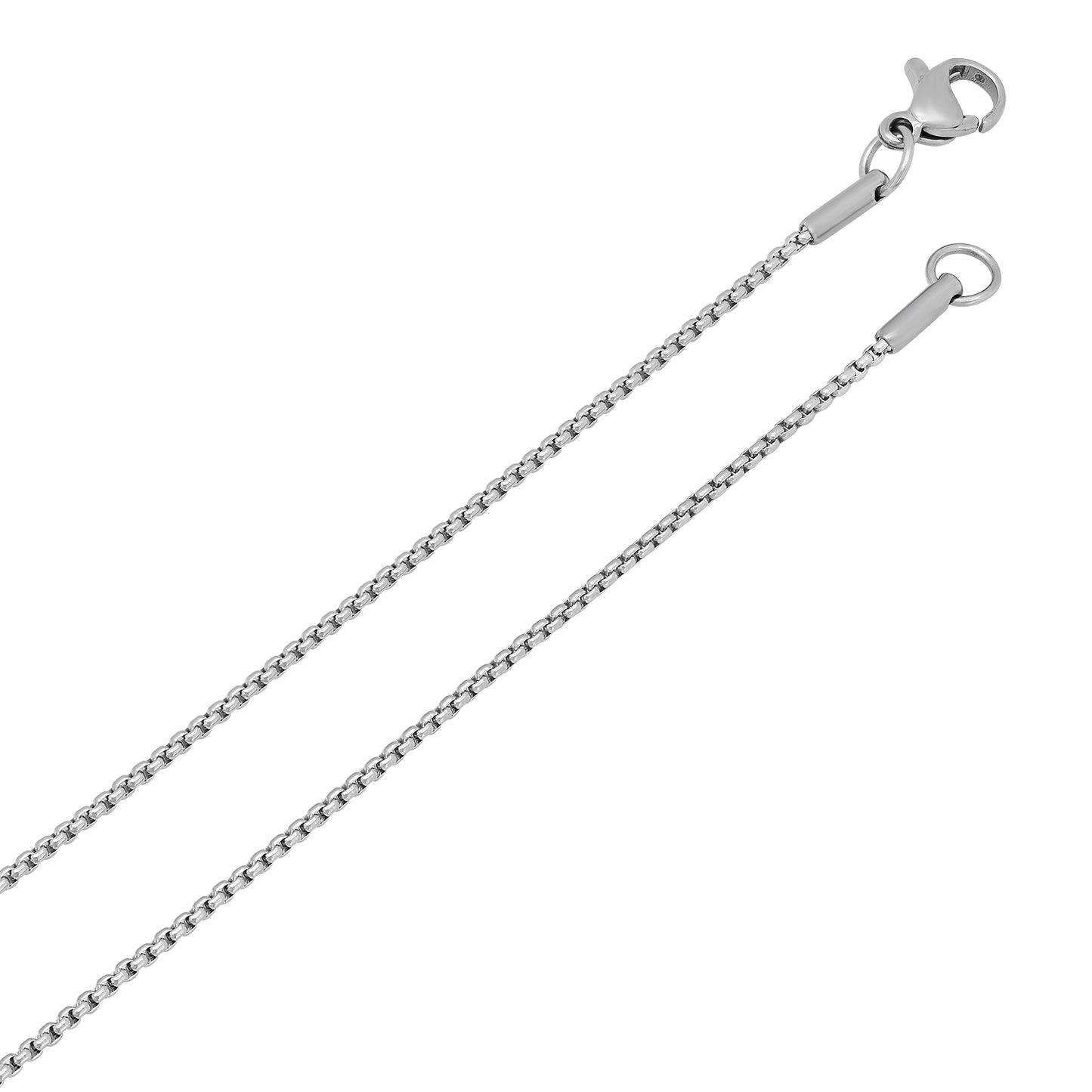 1.5mm High-Polished Stainless Steel Square Box Chain Necklace