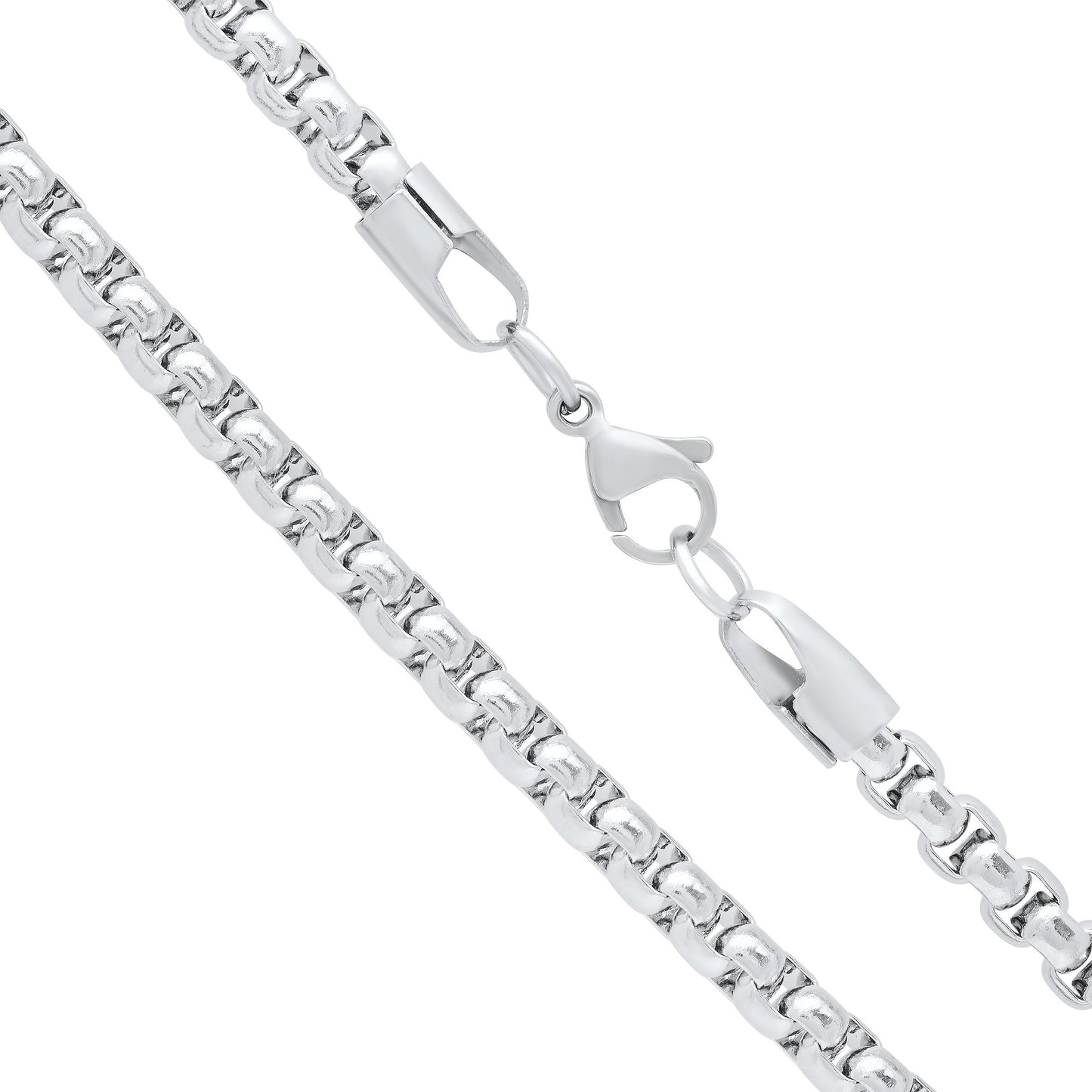 5mm High-Polished Stainless Steel Square Box Chain Necklace