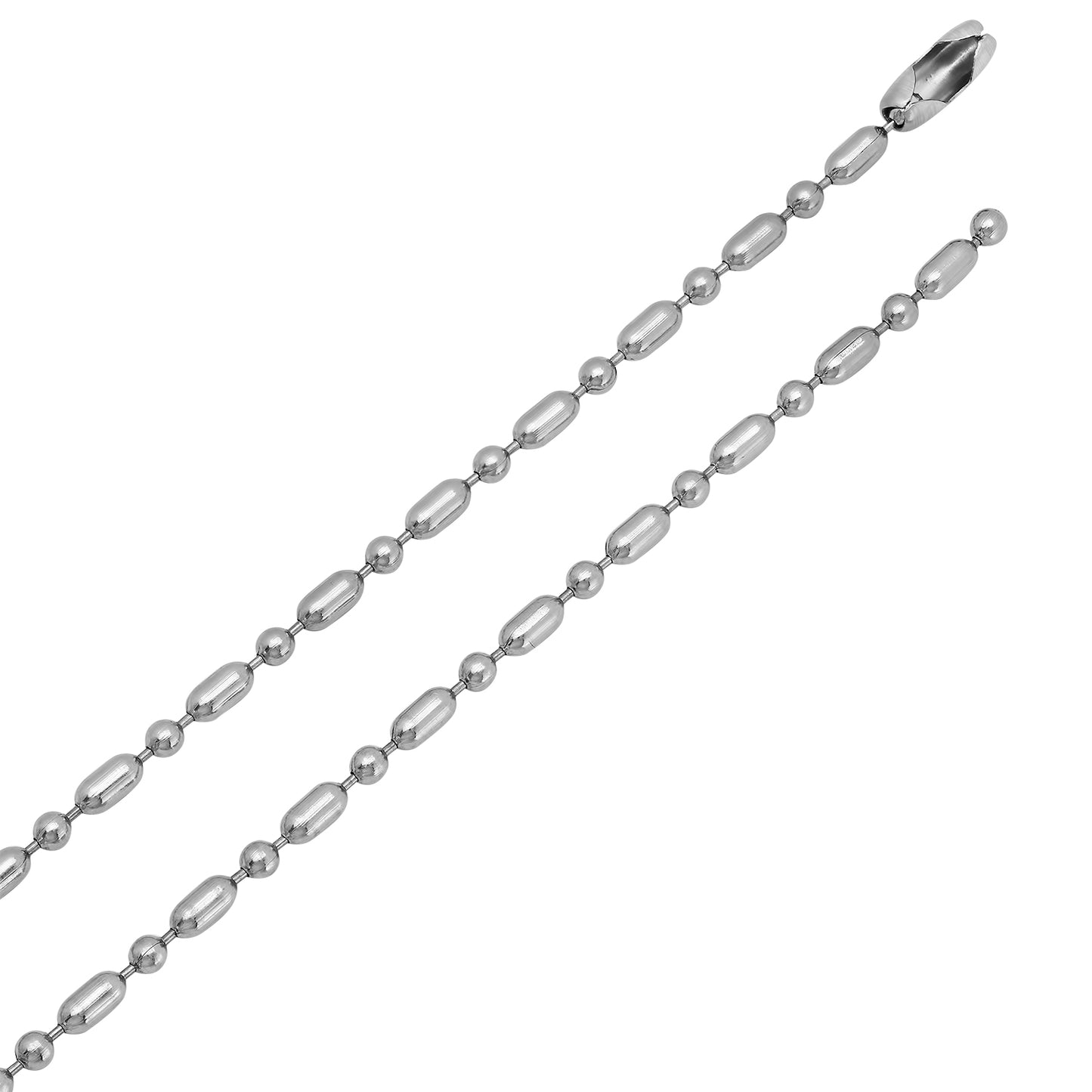 2.3mm High-Polished Stainless Steel Military Ball Chain Necklace + Gift Box