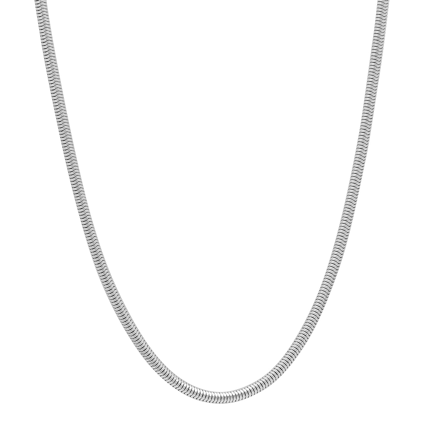 1.8mm High-Polished Stainless Steel Round Snake Chain Necklace