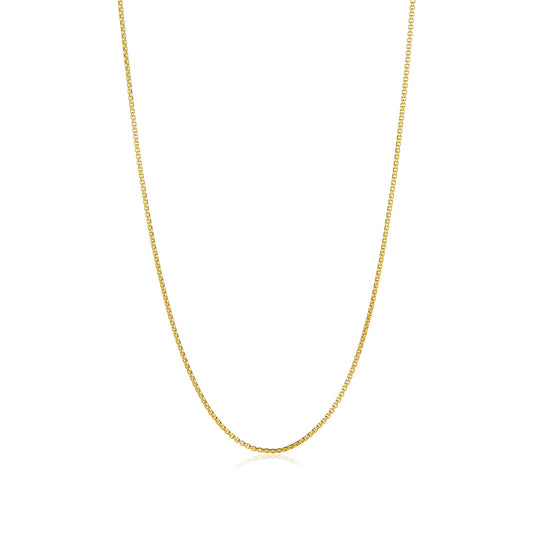 2mm Polished 24k Yellow Gold Plated Stainless Steel Square Box Chain Necklace