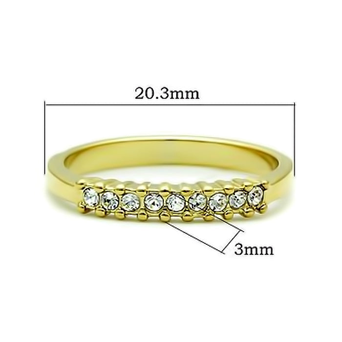 Stainless Steel IP Gold Plated Channeled Cubic Zirconia Band Ring