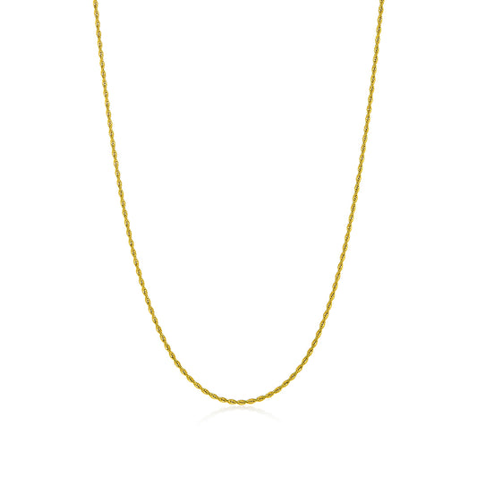 2.2mm 24k Yellow Gold Plated Stainless Steel Twisted Rope Chain Necklace + Gift Box