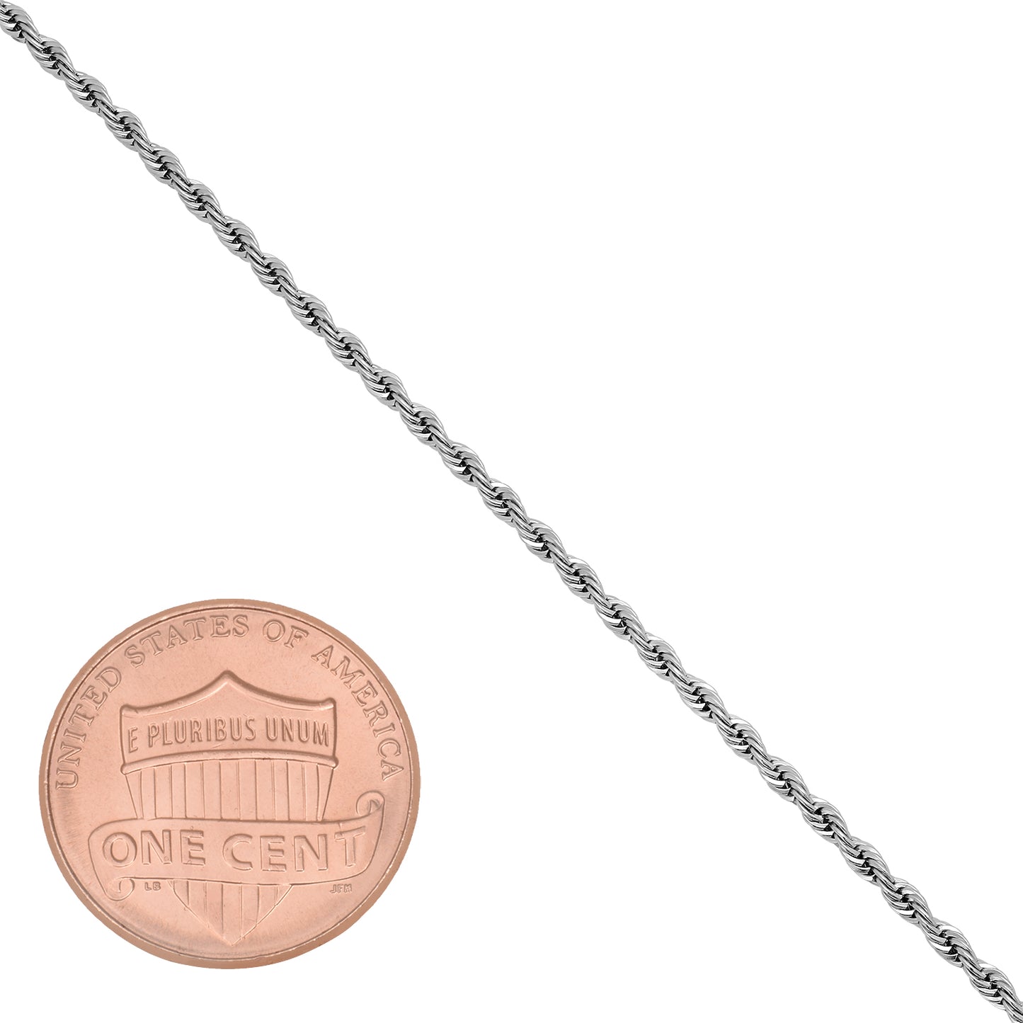 3mm High-Polished Stainless Steel Twisted Rope Chain Necklace