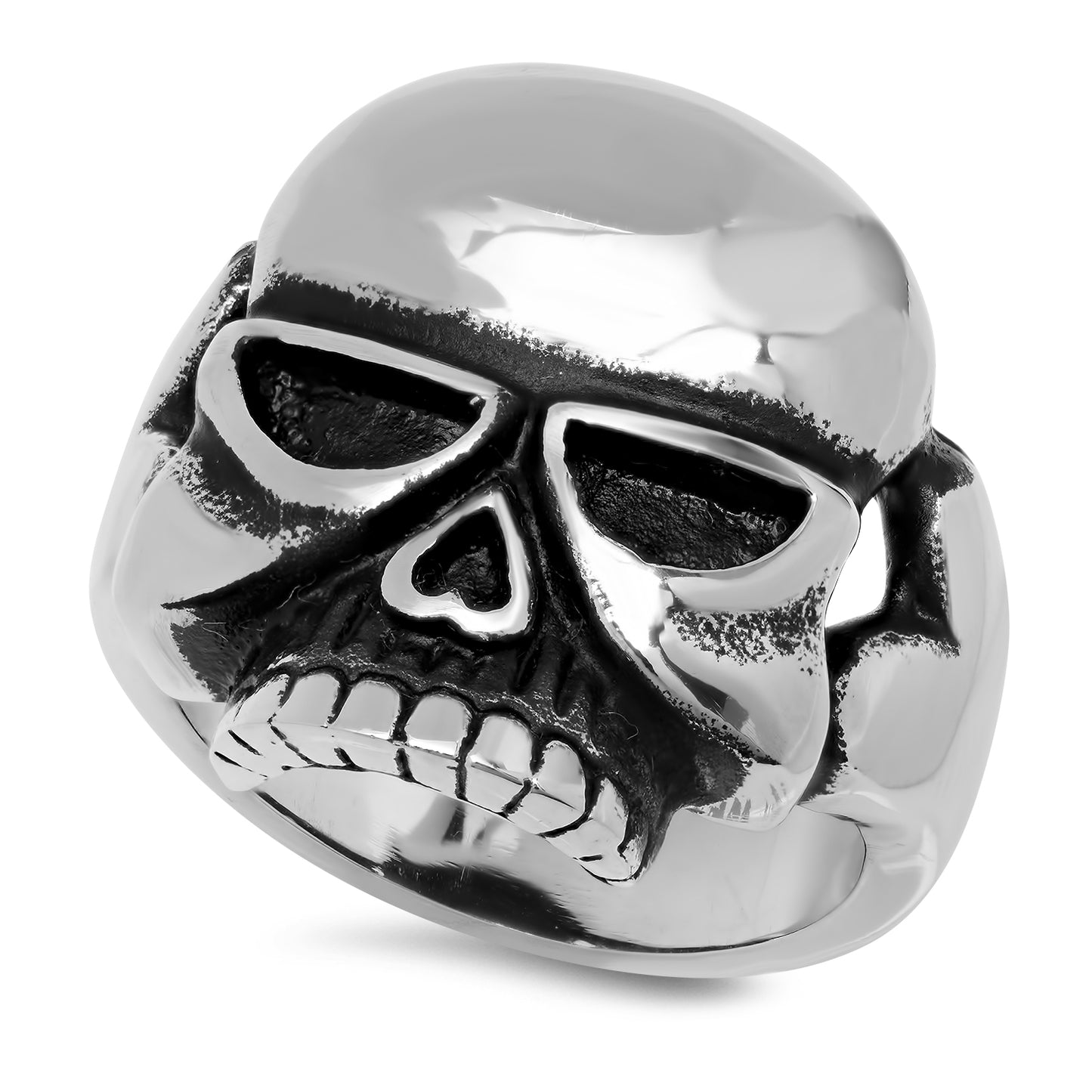 23mm Stainless Steel Jawless Skull Biker Ring