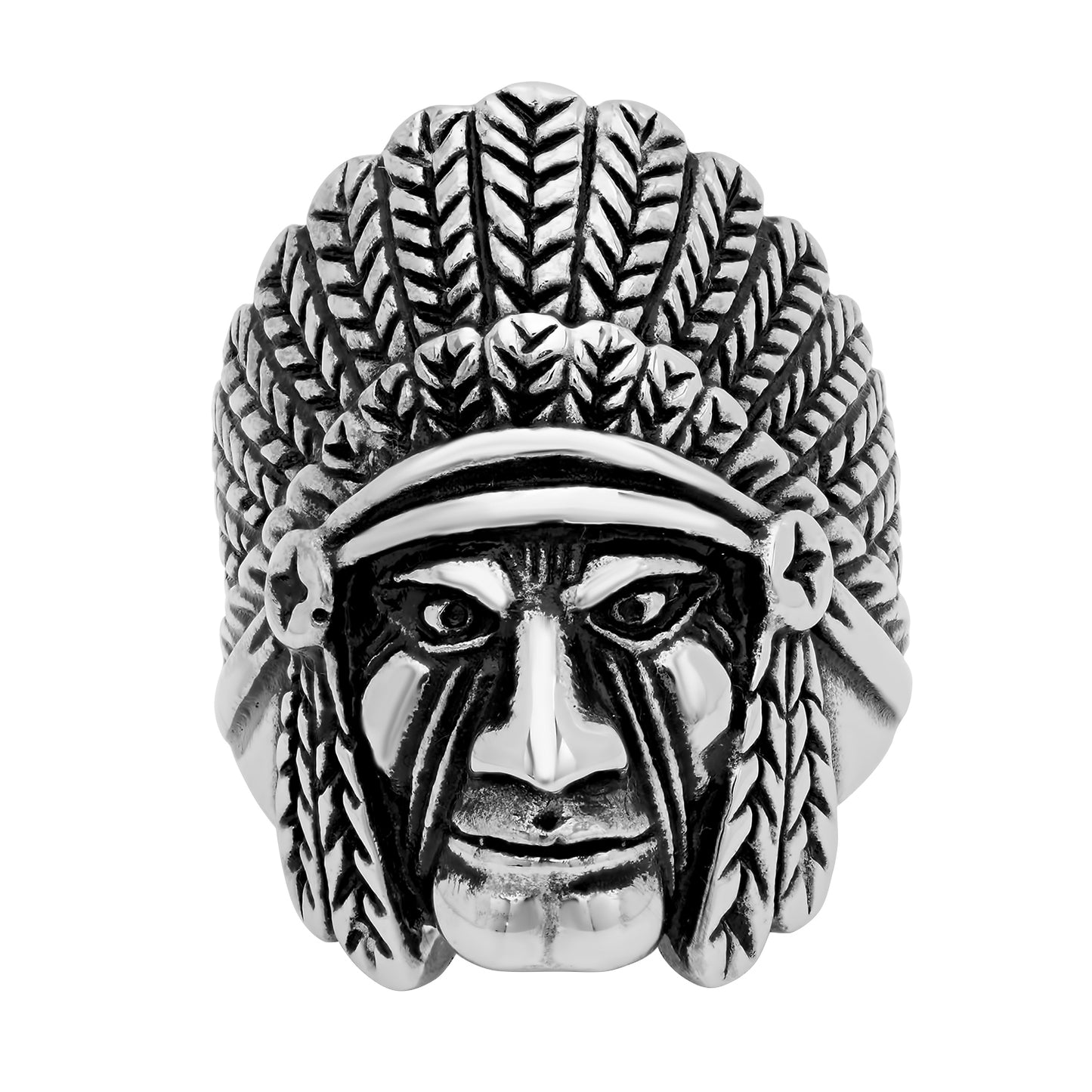 30.5mm Stainless Steel Chief In Headdress Ring