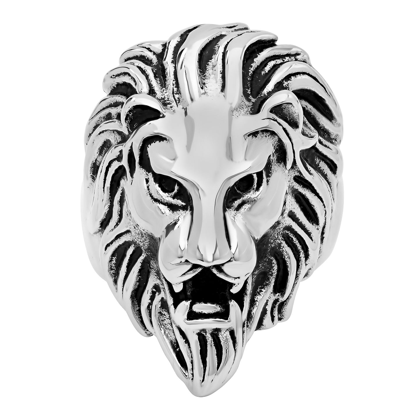 32.5mm Stainless Steel Roaring Lion Head Ring