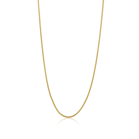 1.9mm 24k Yellow Gold Plated Stainless Steel Round Snake Chain Necklace