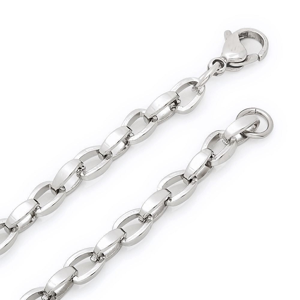 4.5mm High-Polished Stainless Steel Cable Chain Necklace