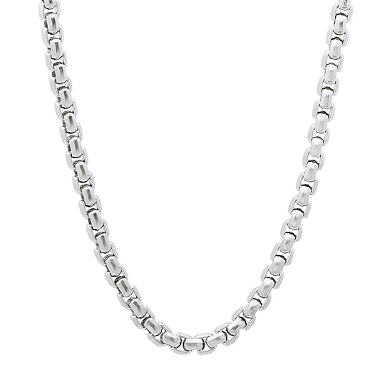 3.5mm High-Polished Stainless Steel Square Box Chain Necklace