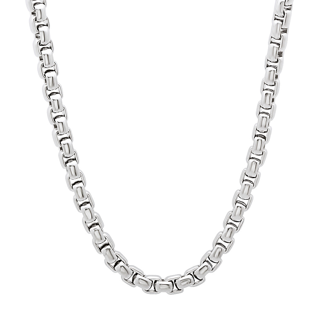 4.5mm High-Polished Stainless Steel Square Box Chain Necklace